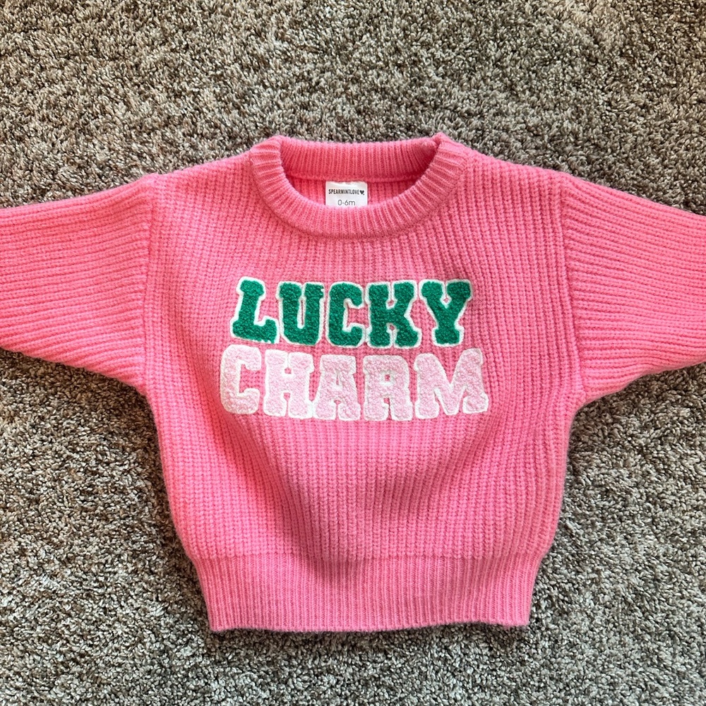 Pink Lucky Charm Kids Sweater